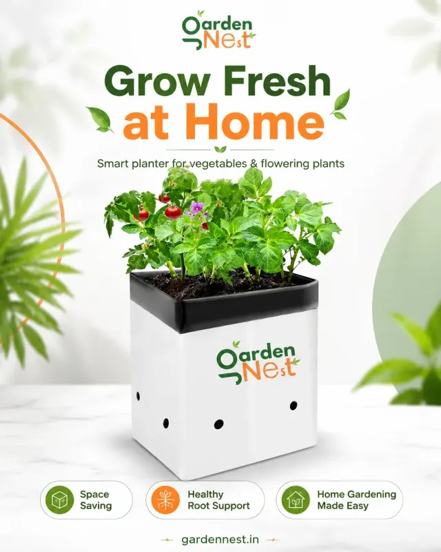 GardenNest LDPE Double Layer Grow Bag | 20 × 20 × 35 cm