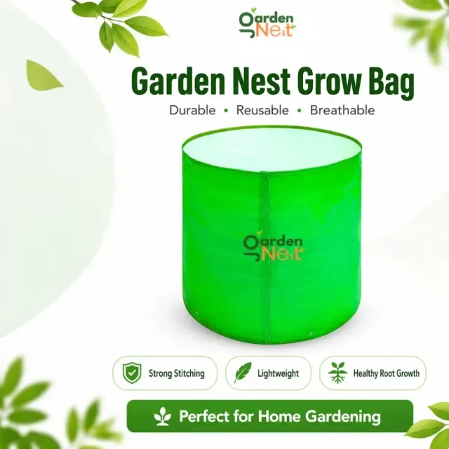 GardenNest 15 × 15 Inch HDPE Green Grow Bag