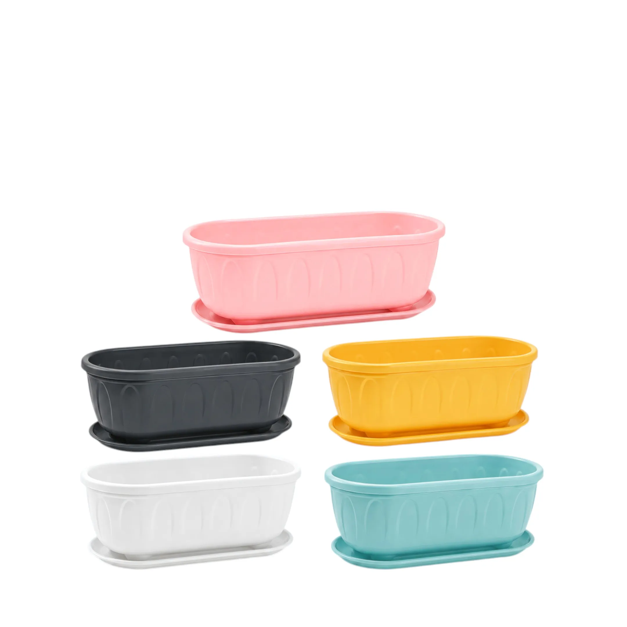 GardenNest Rectangle Flower Pots with Rounded Corners | Set of 5 — Planters, view 8