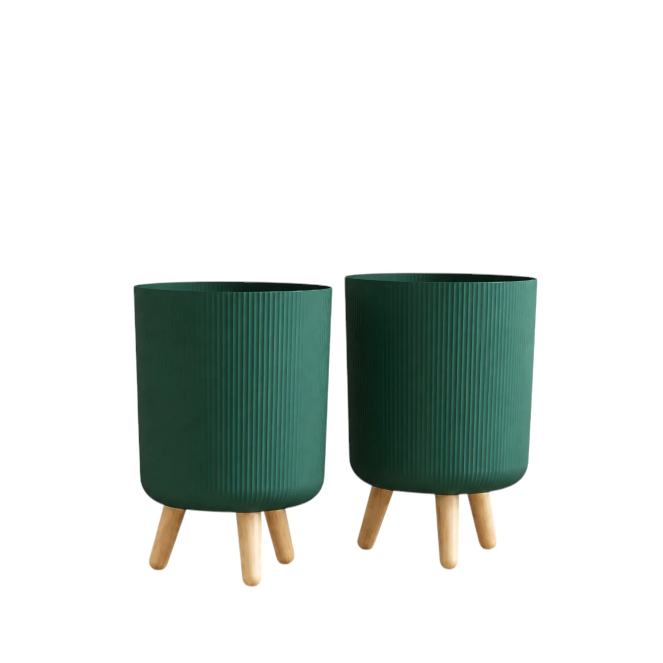 GardenNest Green Ribbed Flower Pot | Set of 2 — view 7